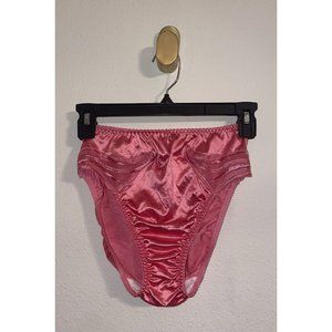 Vintage Vtg Olga 20094 Satin Hi-Cut Panty Womens M Medium Pink